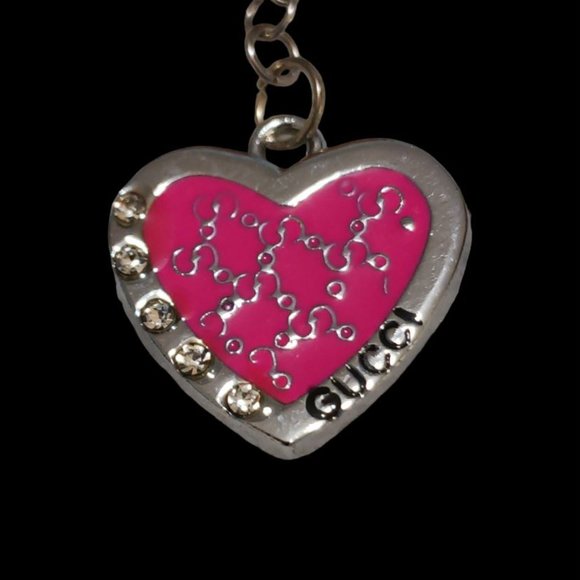 *5/35* Fuchsia Pink Crystal Heart Double Gemmed Belly Ring 14G - Picture 2 of 4